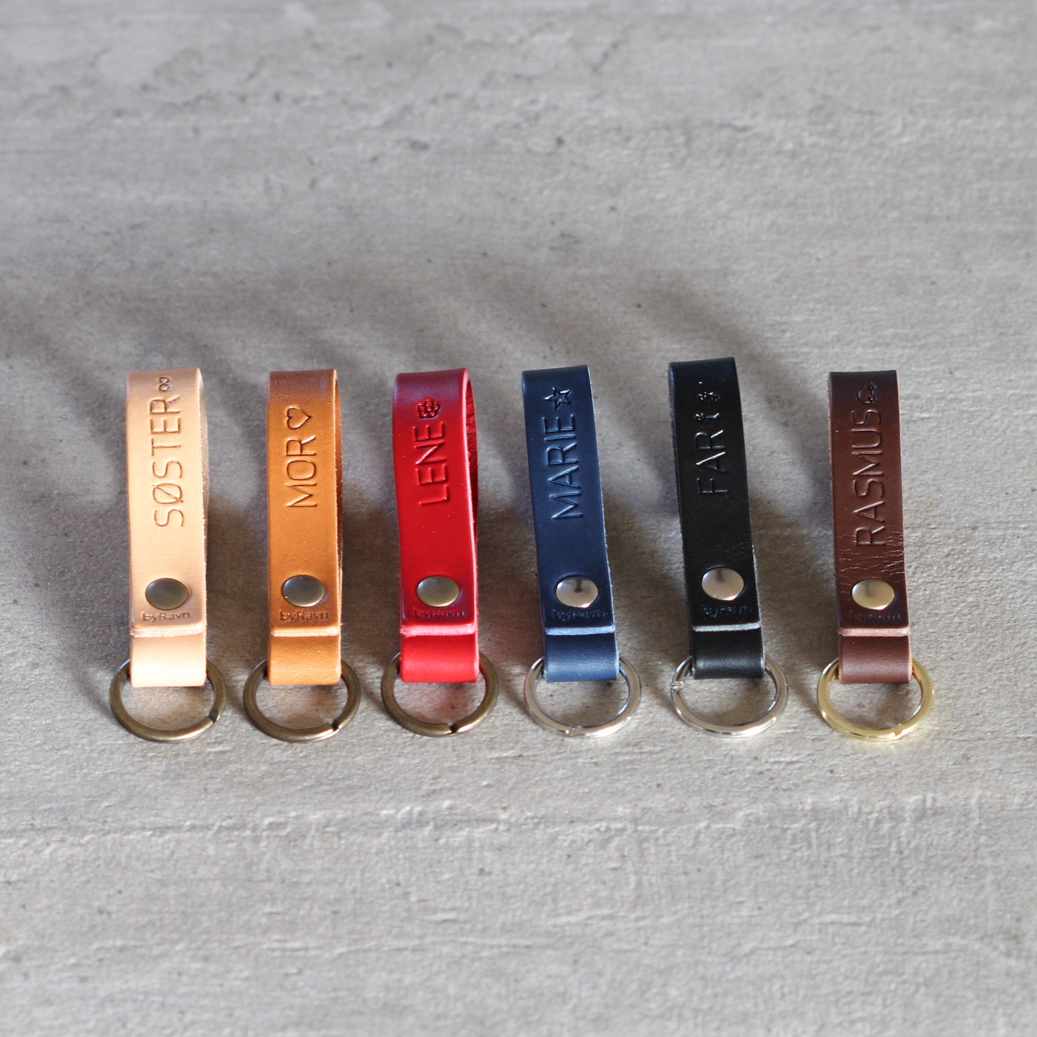 Nøgleringe med personlig tryk fra byRavn